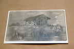 Black and white  house landscape marsh Vintage Postcard 1930's unposted