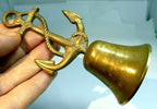 1.5" solid brass metal bell with nautical anchor missing clapper