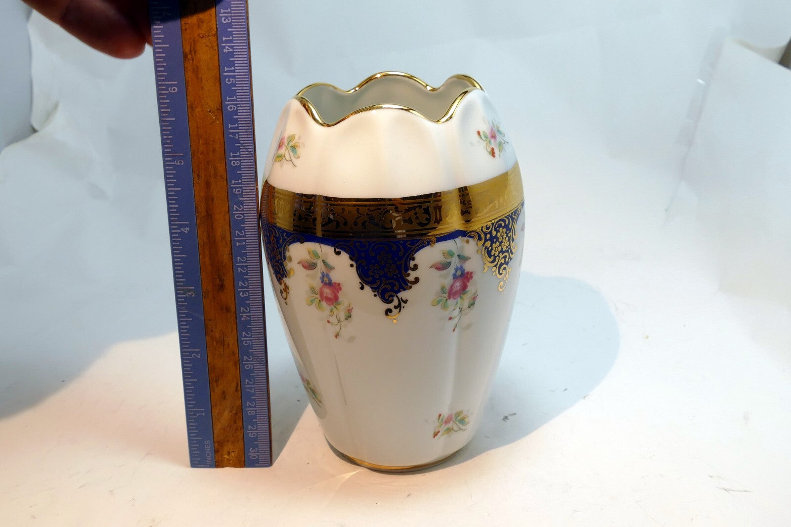 Limoges Vase France 22 C Gilded 6" Porcelaine Imperia Cite Royal XVIII