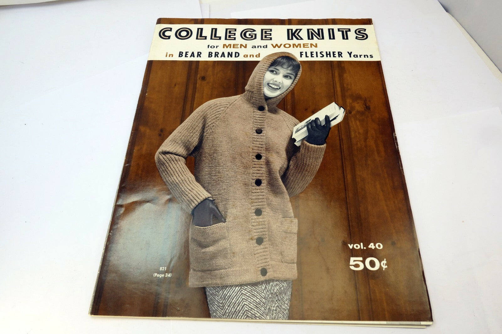 College Knits for MEN and WOMEN Bear Fleisher Yarns Magazine 1958