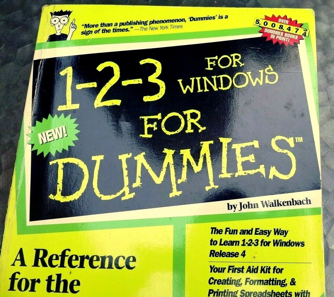 1 2 3 for windows 5 for dummies by john walkenbach computer book for beginners