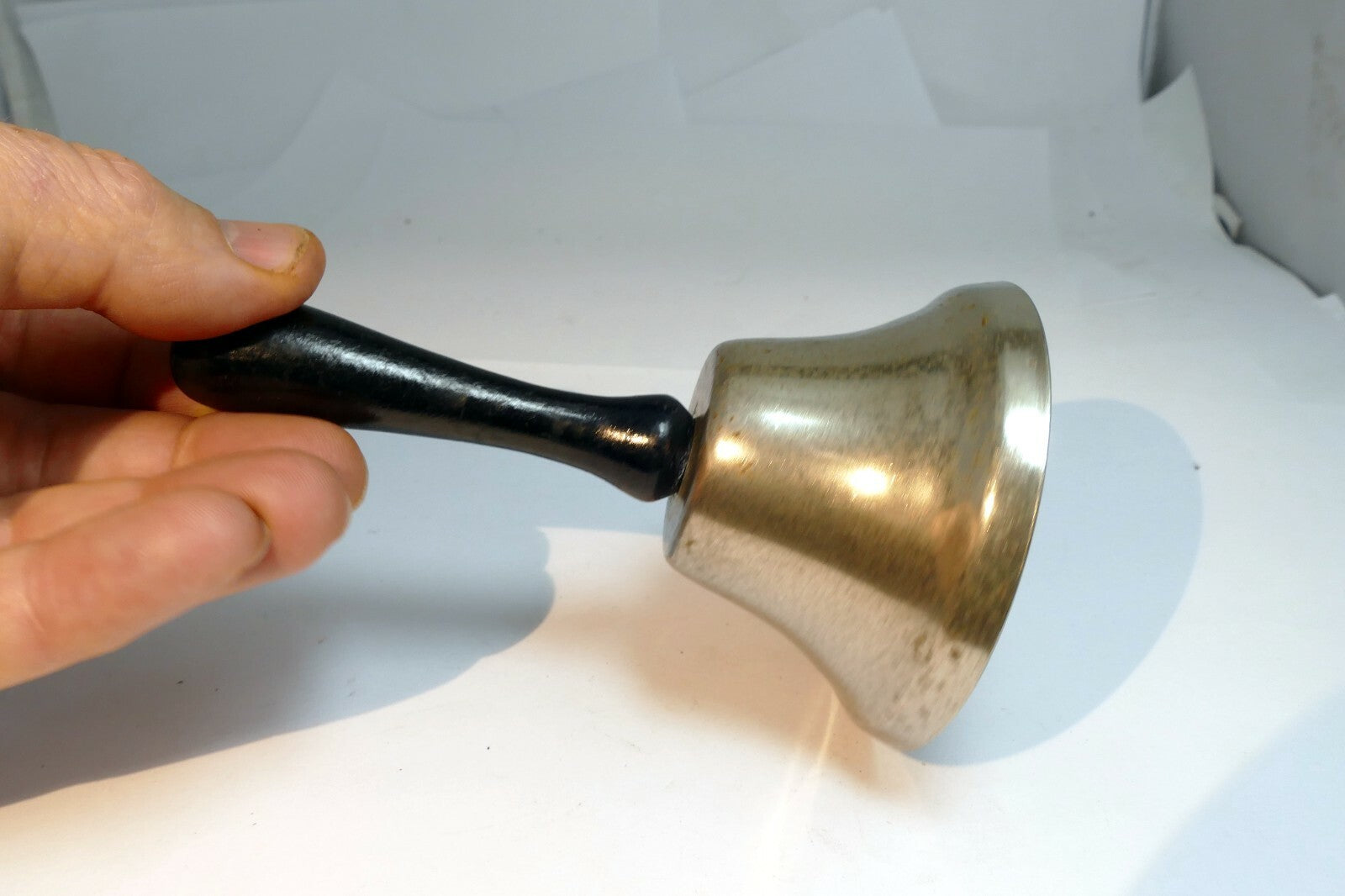 2" Steel metal School Diner Bell with wooden handle 