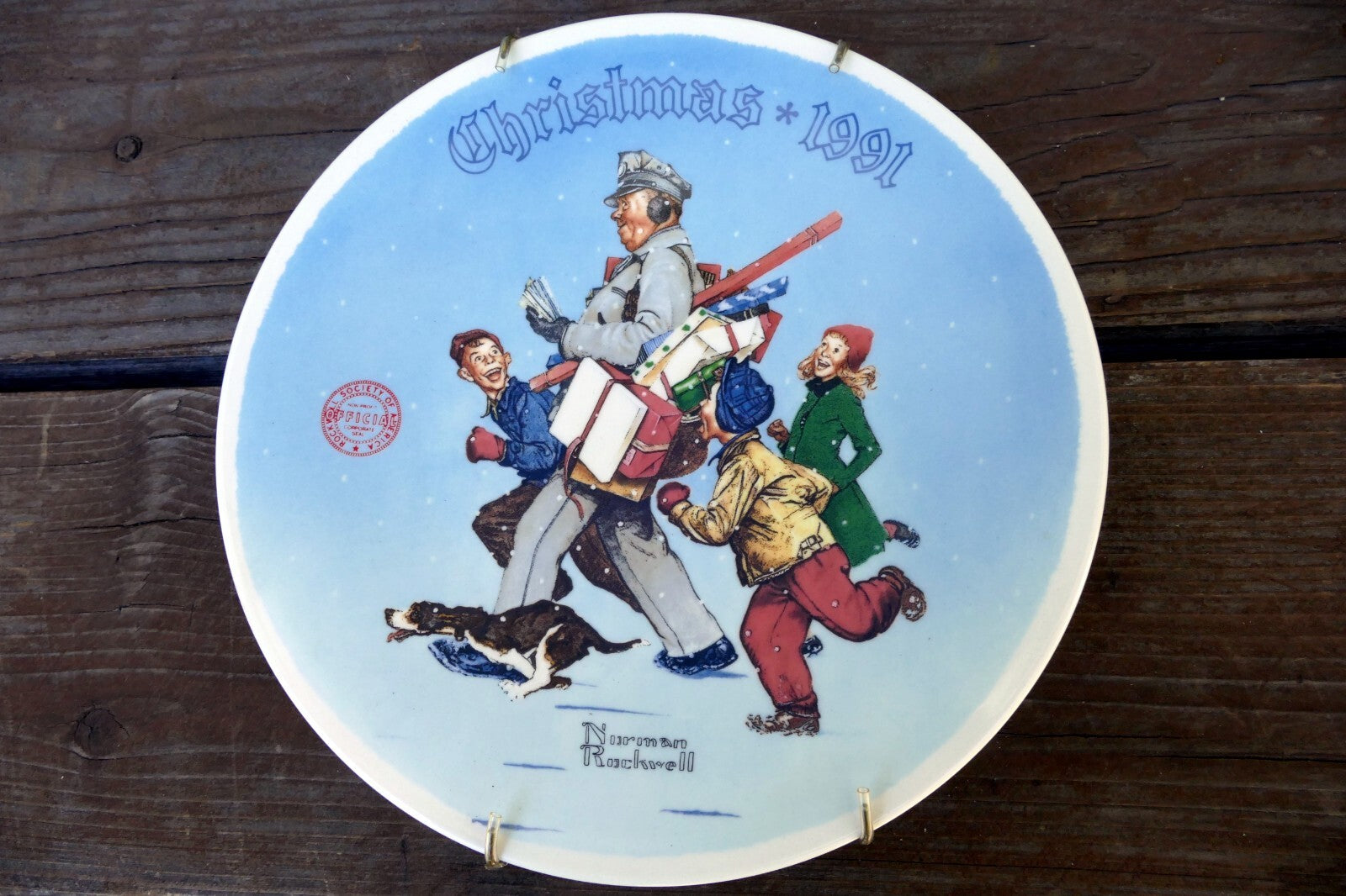 NORMAN ROCKWELL Santa's Helper" Plate 1991 84-R70-1.18 Limited Edition