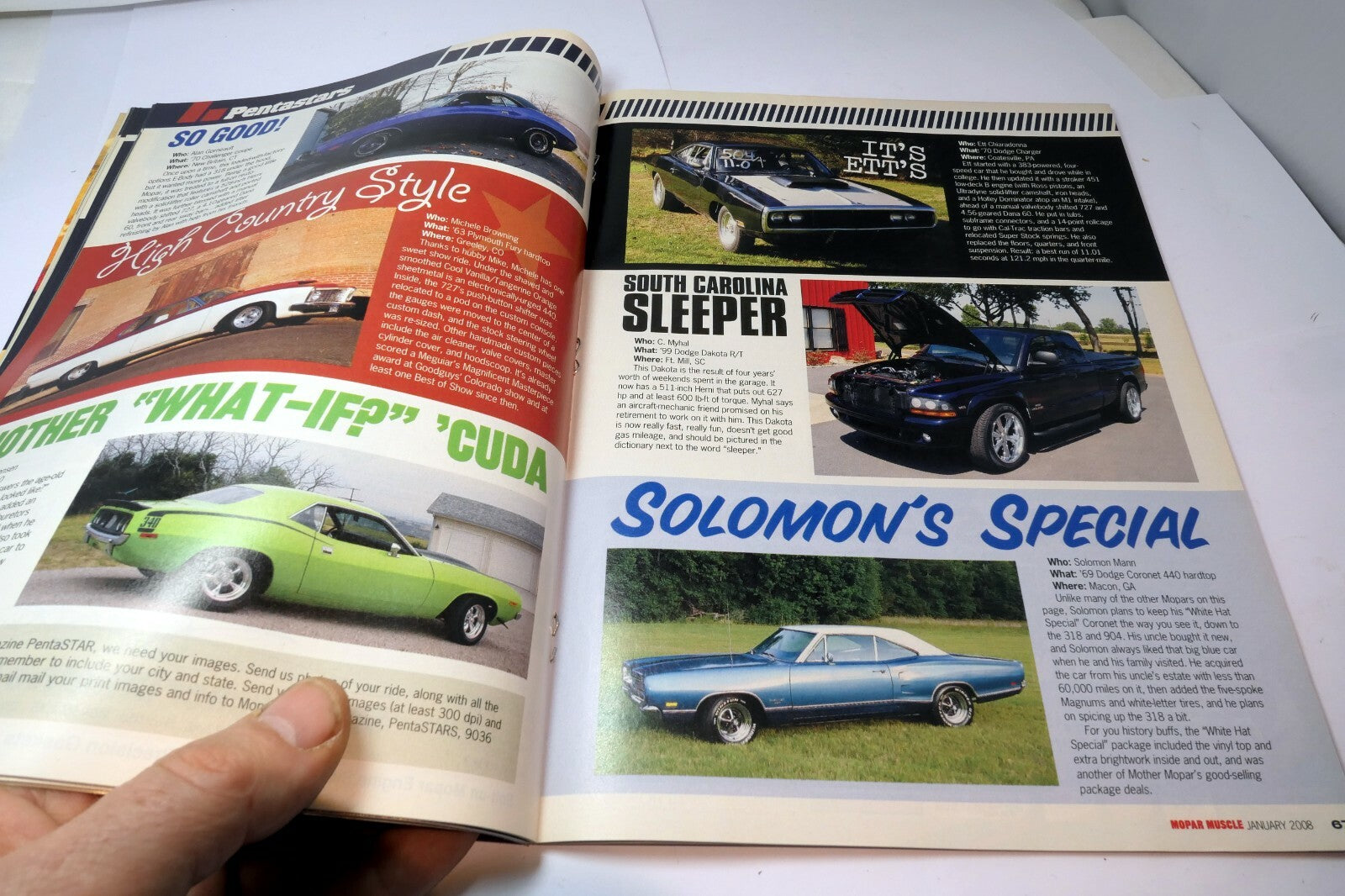 MOPAR Muscle Magazine January 2008 In-Your-Face Duster, '58 Dual Chia, A/FX