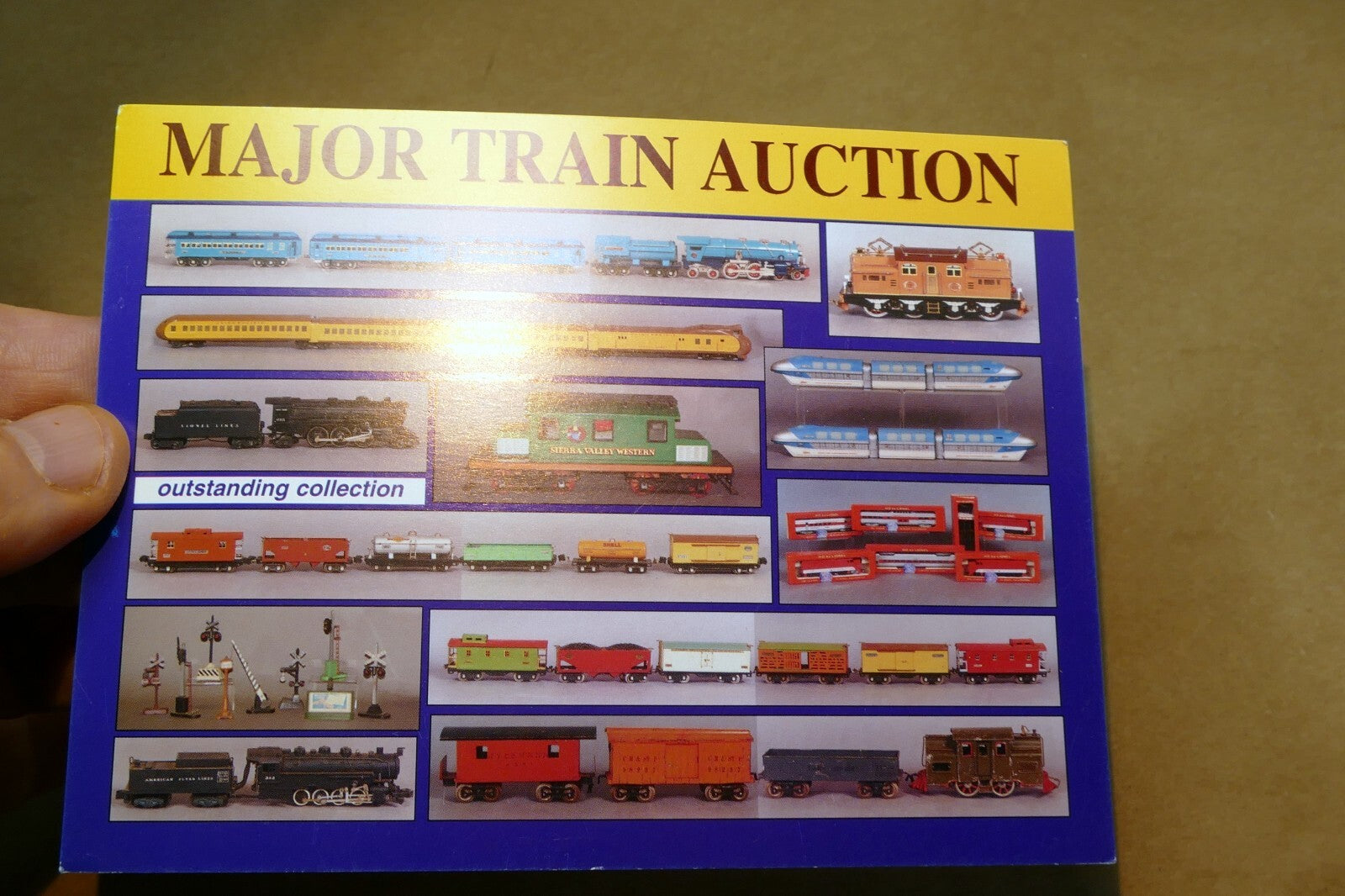 Major Train Auction 2001 Felton Add Postcard, unposted