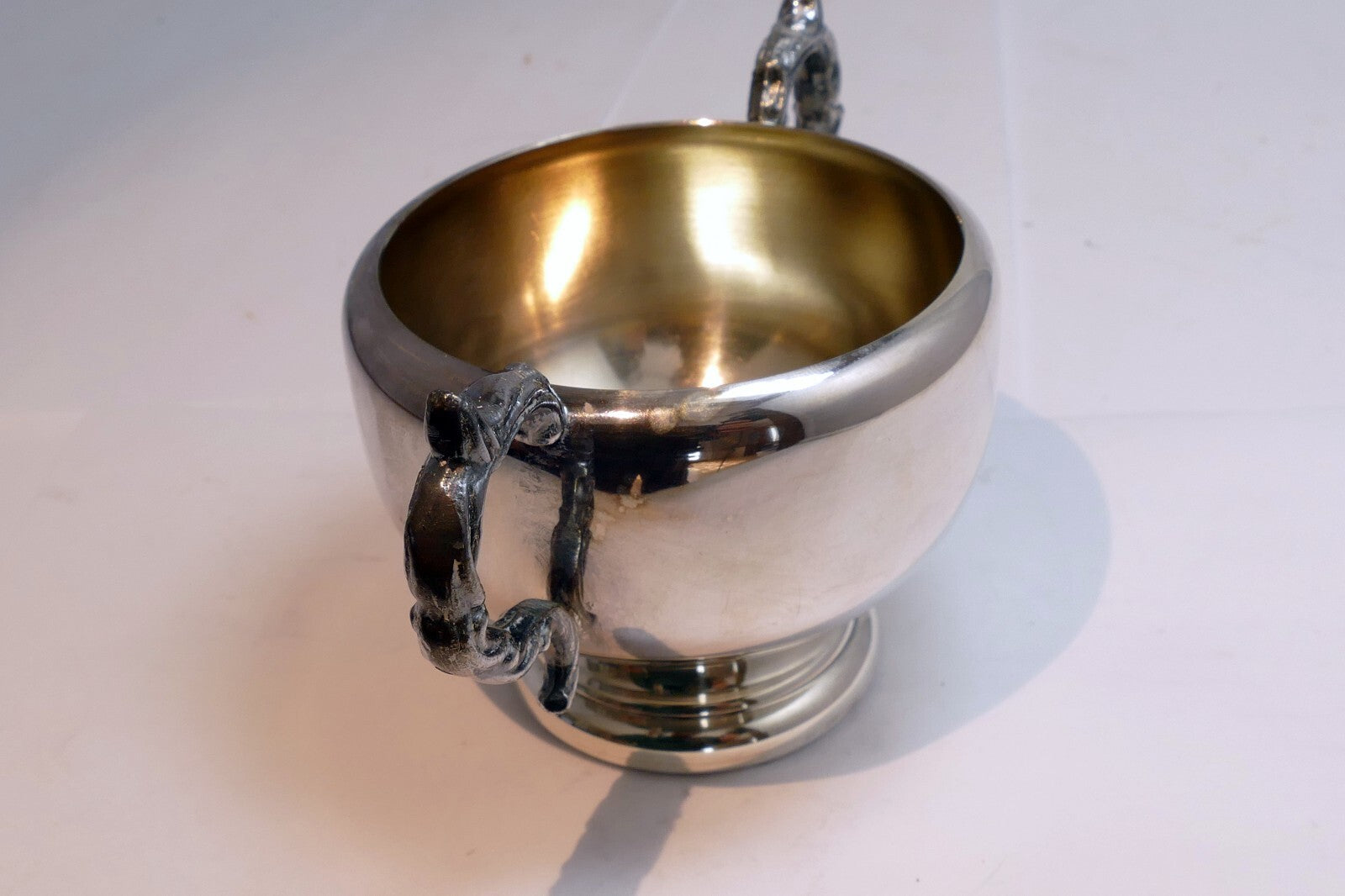 VIKING SILVER  PLATE E P COPPER SUGAR BOWL made in Canada  Lead Mounts for Tea