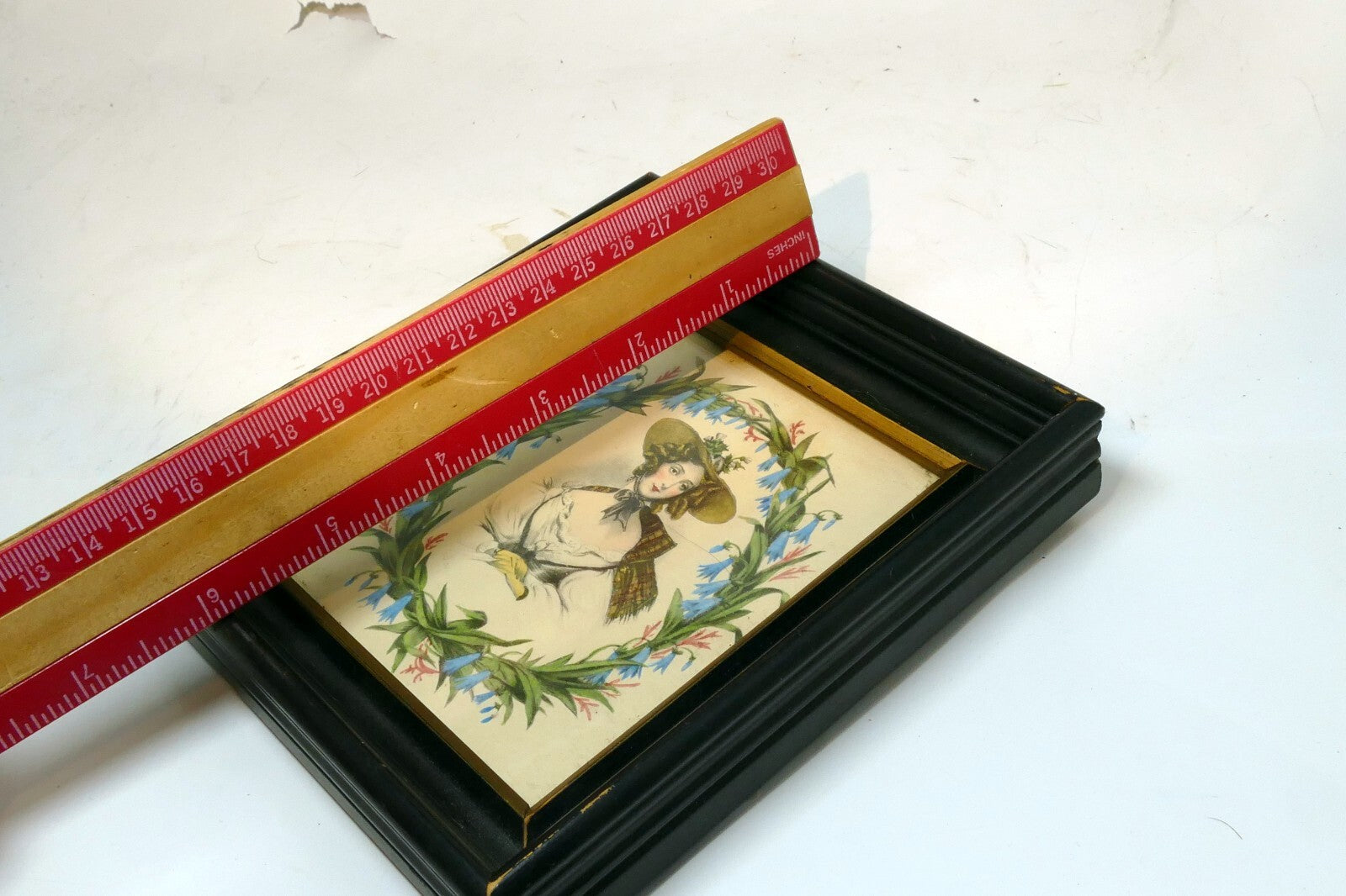 FRENCH MAIDEN WALL DECOR VICTORIAN LADY DESIGN floral Lemercier Lithograph