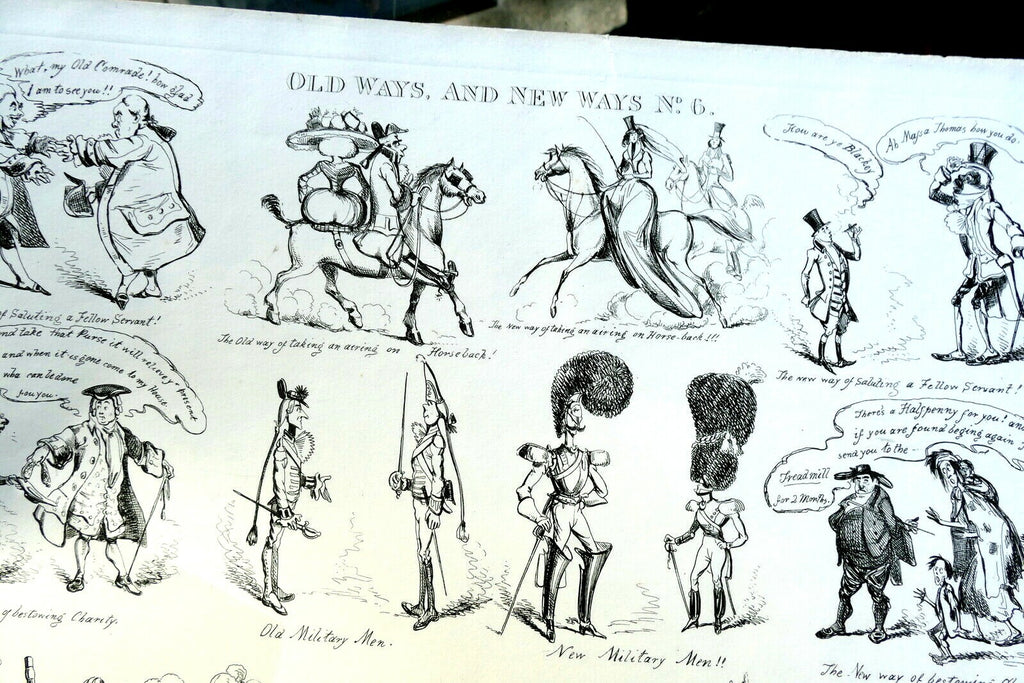 Old way's & new way's no 6 henry heath caricature print 1840 victorian