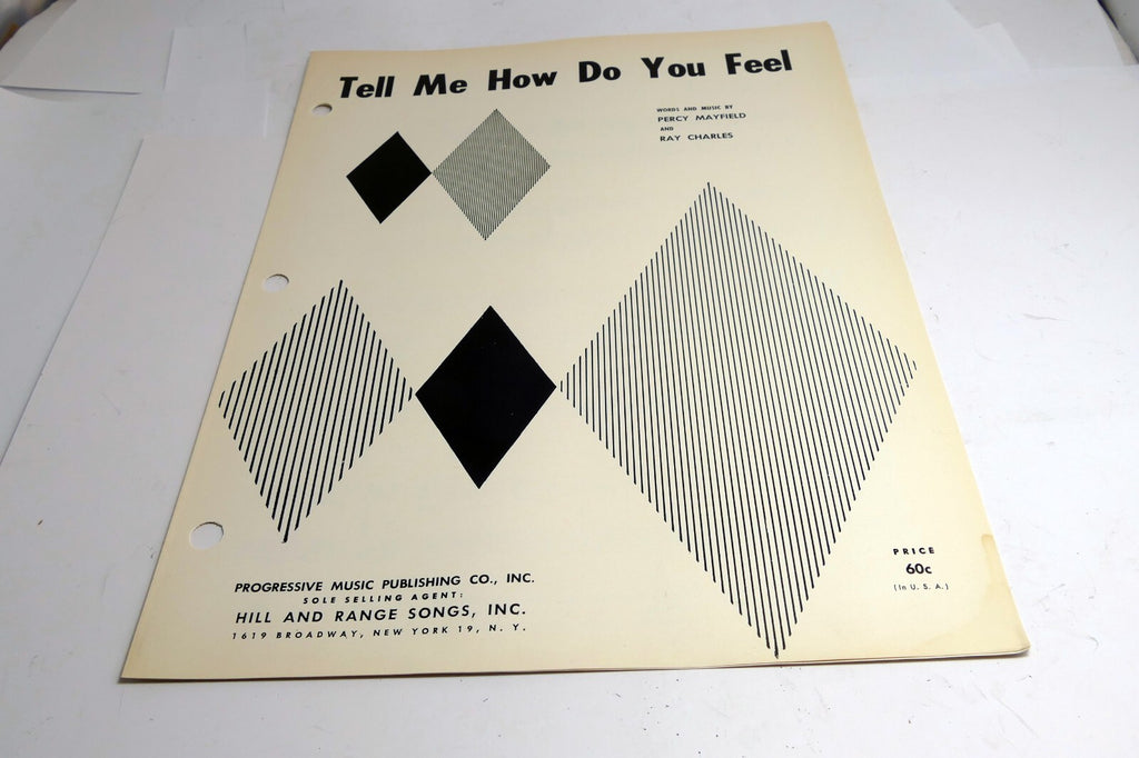 Tell Me How Do You Feel Ray Charles Mayfield  1959  Sheet Music