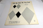 Tell Me How Do You Feel Ray Charles Mayfield  1959  Sheet Music