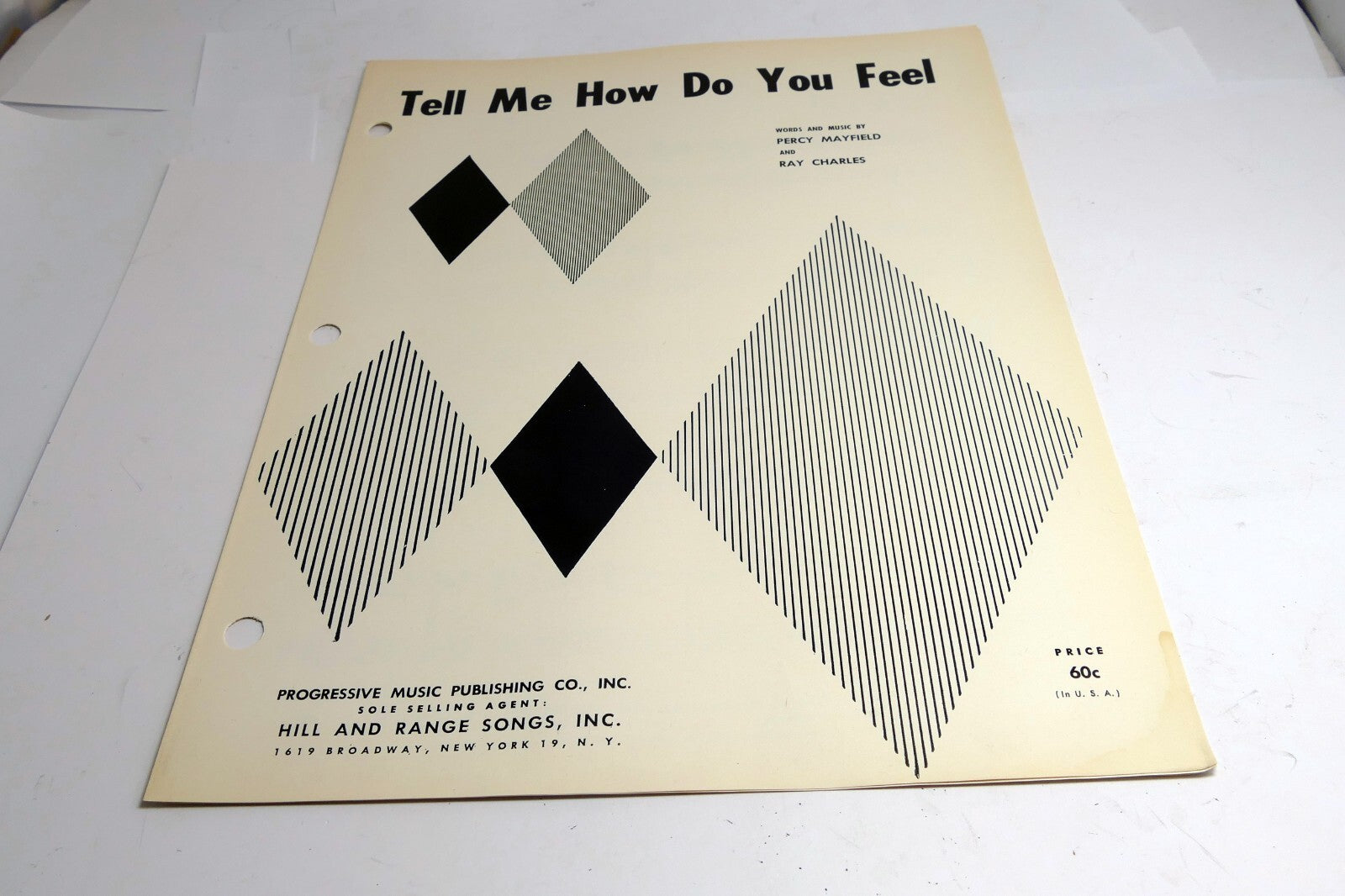 Tell Me How Do You Feel Ray Charles Mayfield  1959  Sheet Music