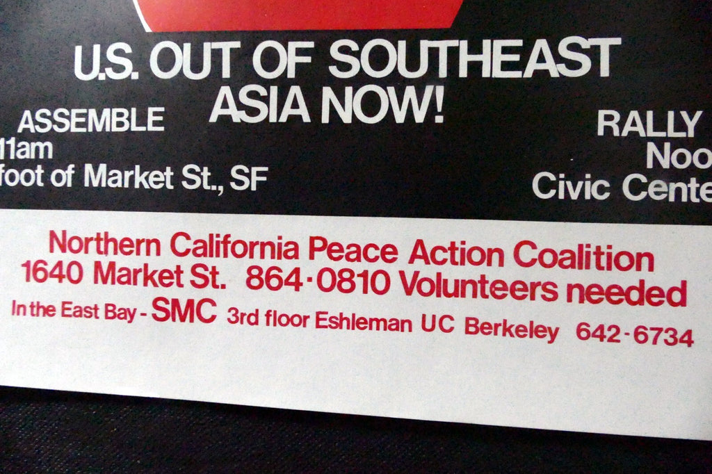 1968 Stop the Bombing! Protest Poster San Francisco USA Vietnam