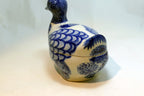 Vintage Ceramic Duck Goose Hand Painted Blue & White Trinket Box 6X4"