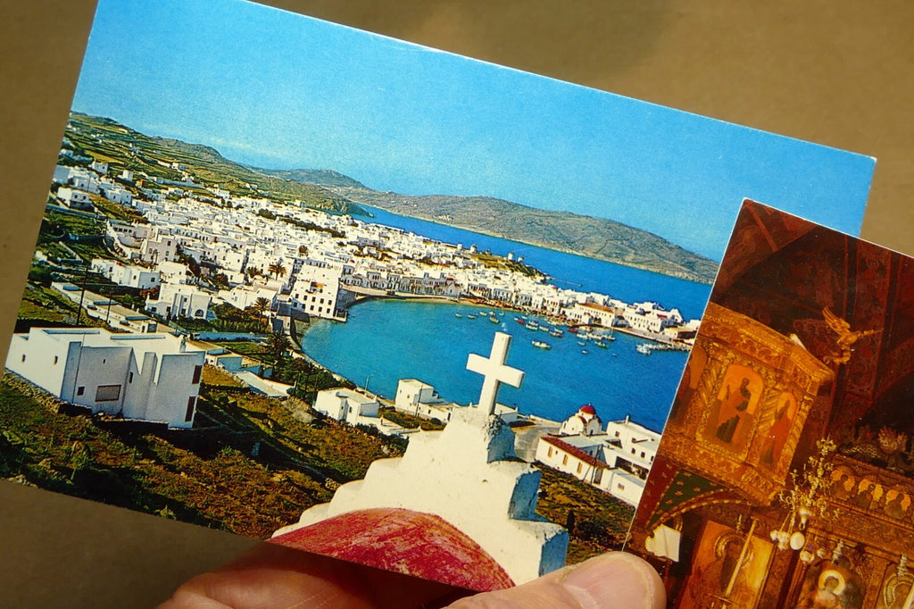 1980's Postcard unposted Greece Hellas Lindos Panagia Mykonos Island