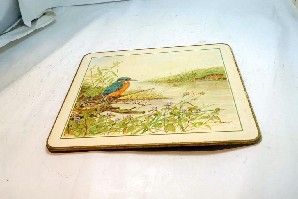 King Fisher Placemat  Mat 7X8" by M. Spencer Birds - vintage