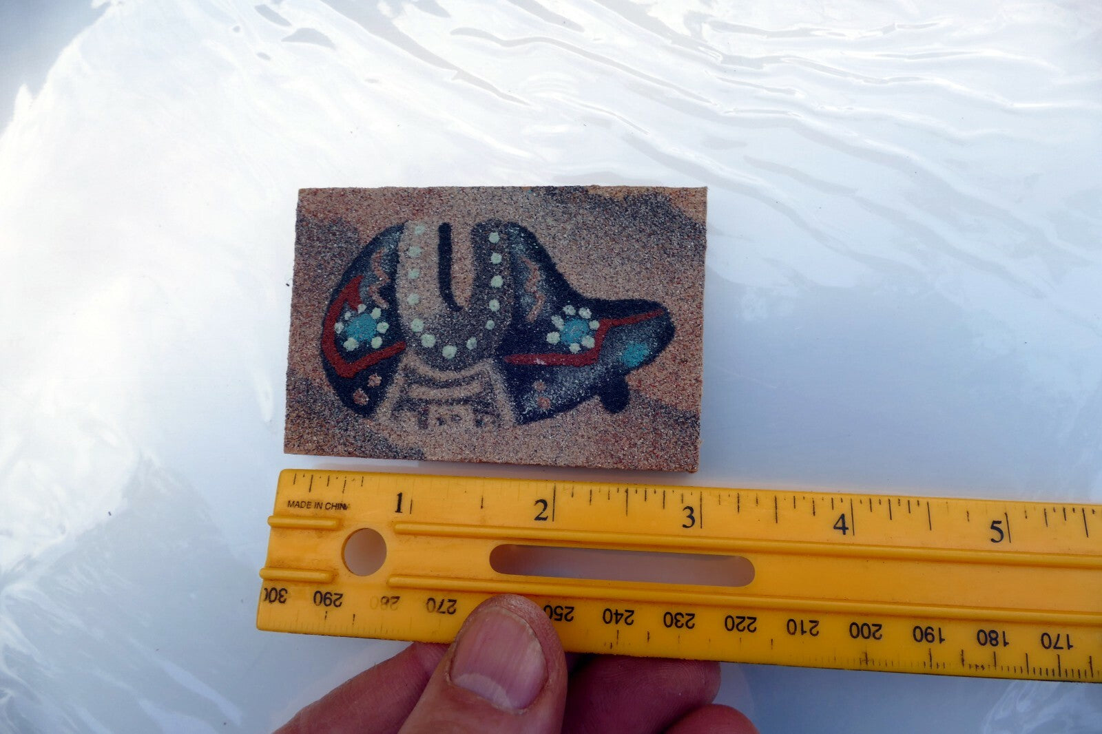 Navajo Sand Painting small 5X7.5cm Square USA  Arizona