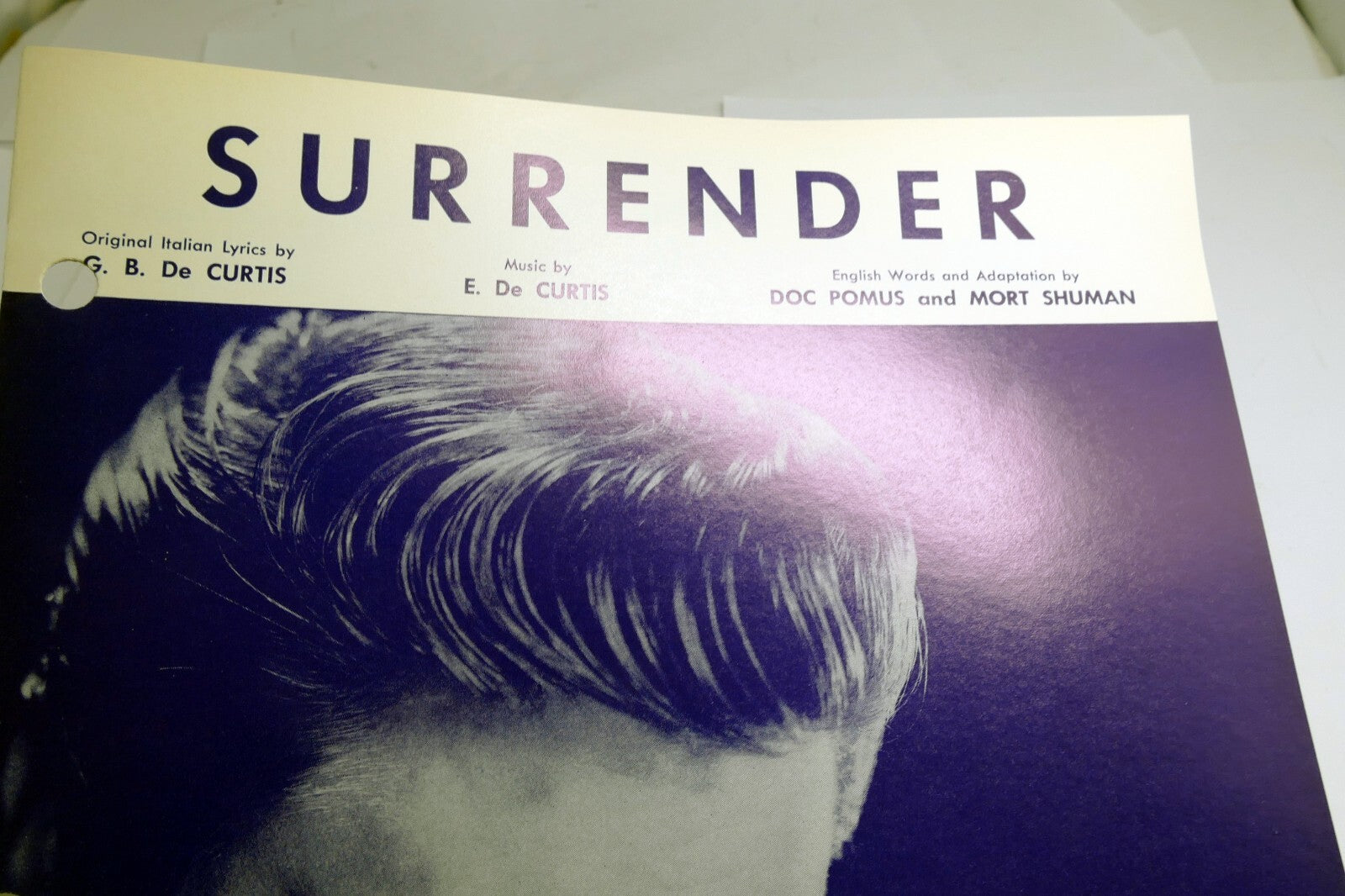 Surrender de curtis doc pomus mort shuman sheet music 1960