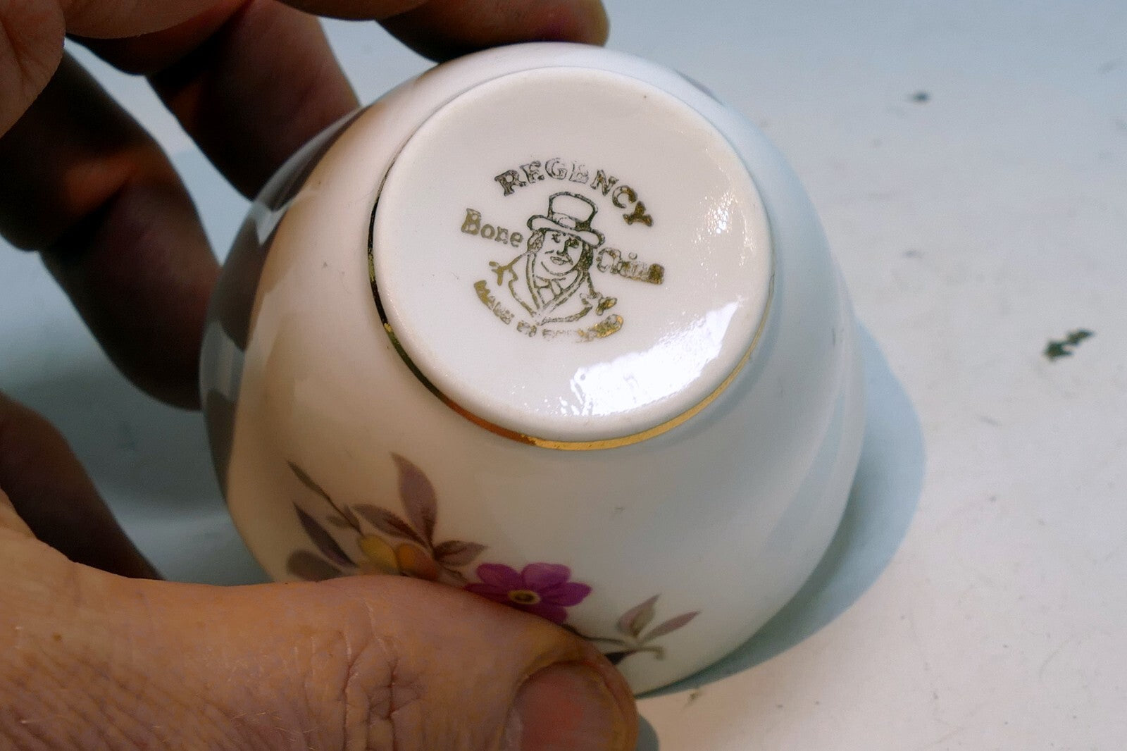 REGENCY ENGLISH BONE CHINA SUGAR BOWL Yellow and Pink