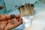 2-PC Olive Oil Vinegar cruet dispenser Set Brass Copper case holder premium