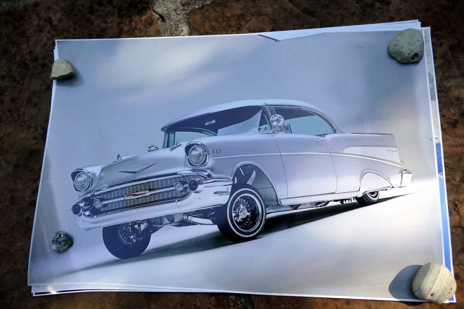 1957 Chevrolet Bel Air Photo Poster Auto Car large 20X30"