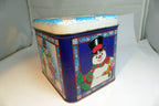 Act II Popcorn Christmas Eve Tin empty container Frosty Snowman kids skating