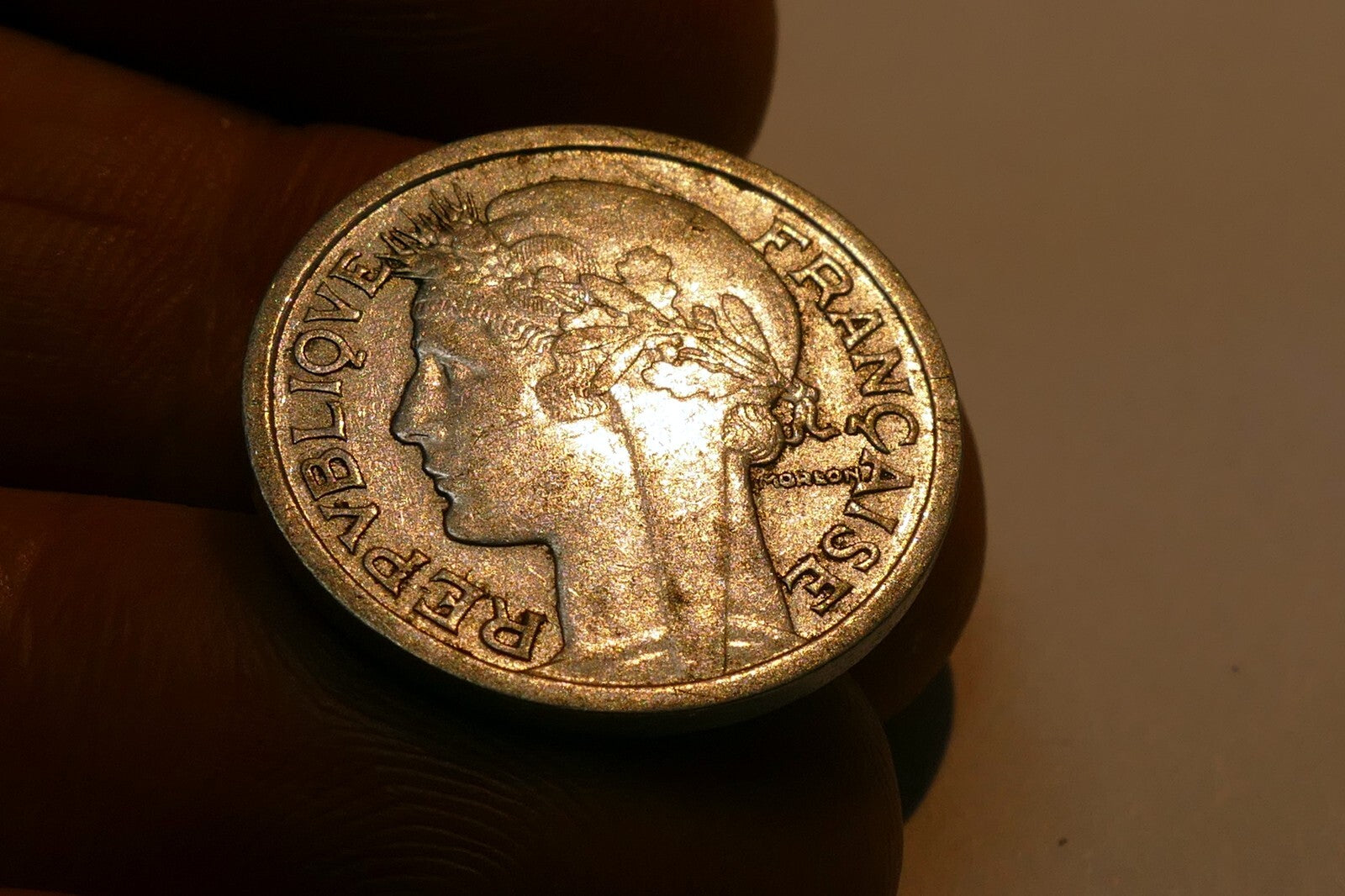 France 1 Franc 1948 French Coin light type Aluminum Cornucopia 23mm