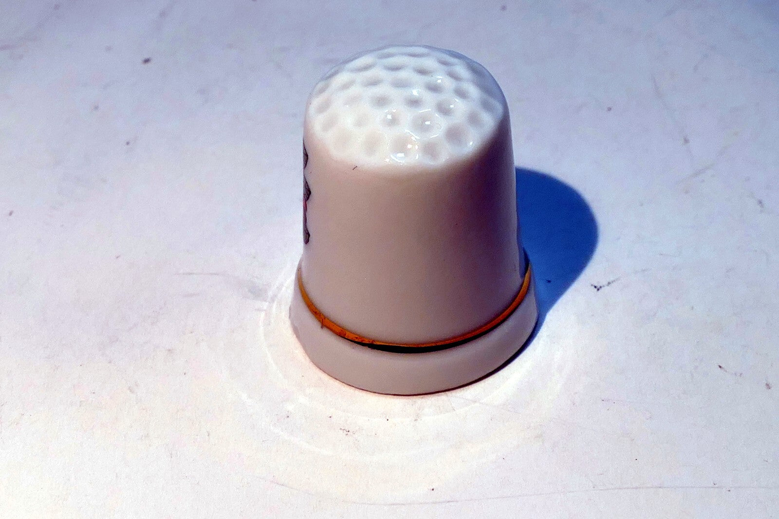 Porcelain Thimble Souvenir Ackee Jamaica Floral