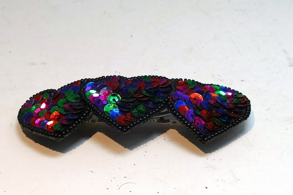 Fashion Sweet Heart Clip Elegant Hair Grab Clip  Sequins  multi color rainbow