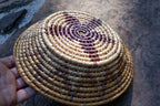 10" Basket Bowl Handwoven Natural Sea Grass Woven Boho Tribal star pattern