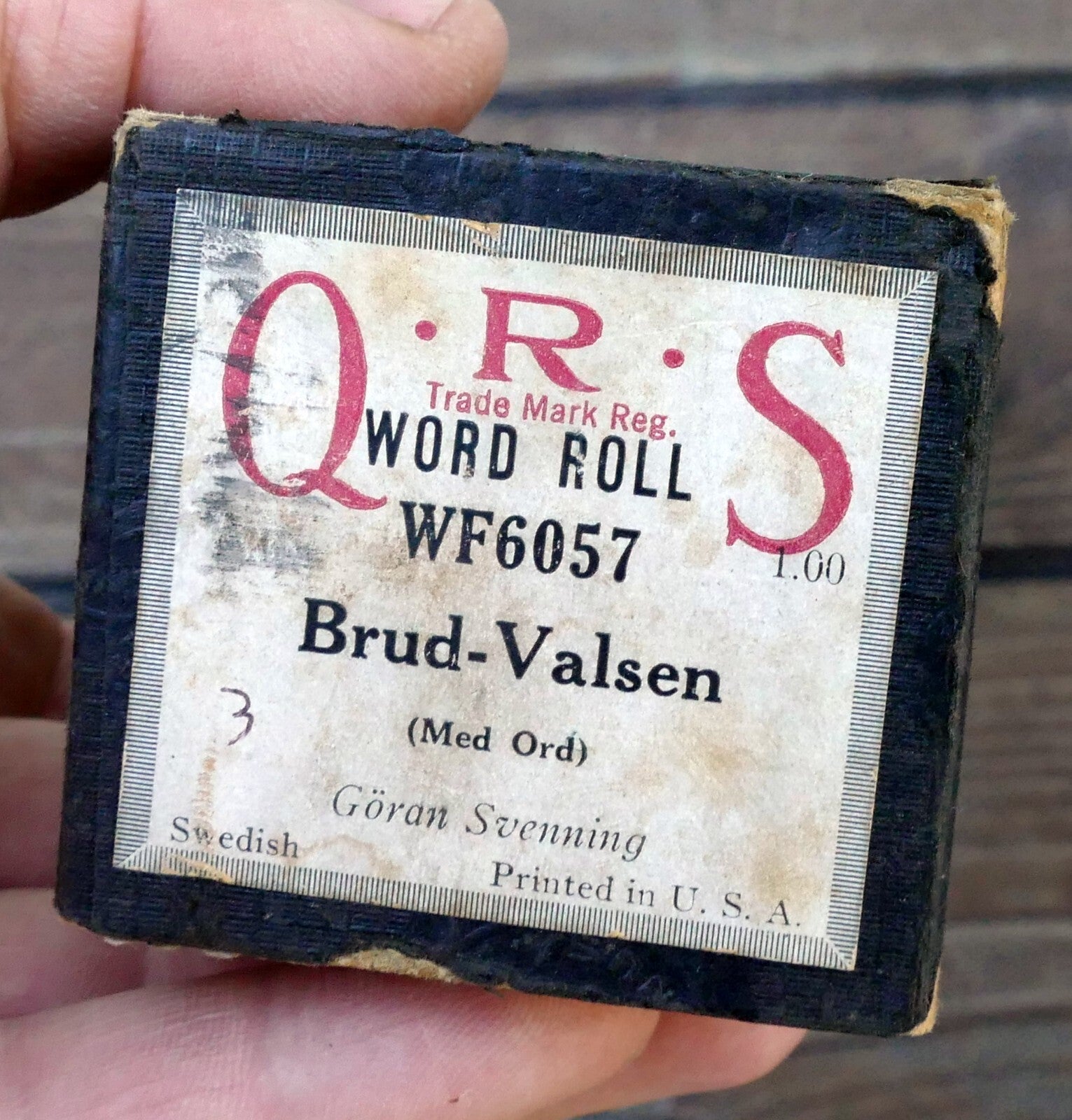 Qrs word piano roll wf6057 brud valsen svenning