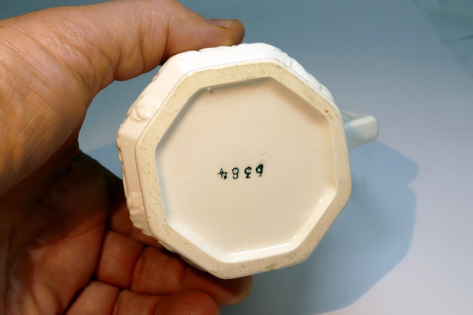 MASON'S PATENT IRONSTONE CHINA ENGLAND OCTAGONAL PITCHER IVORY 6384