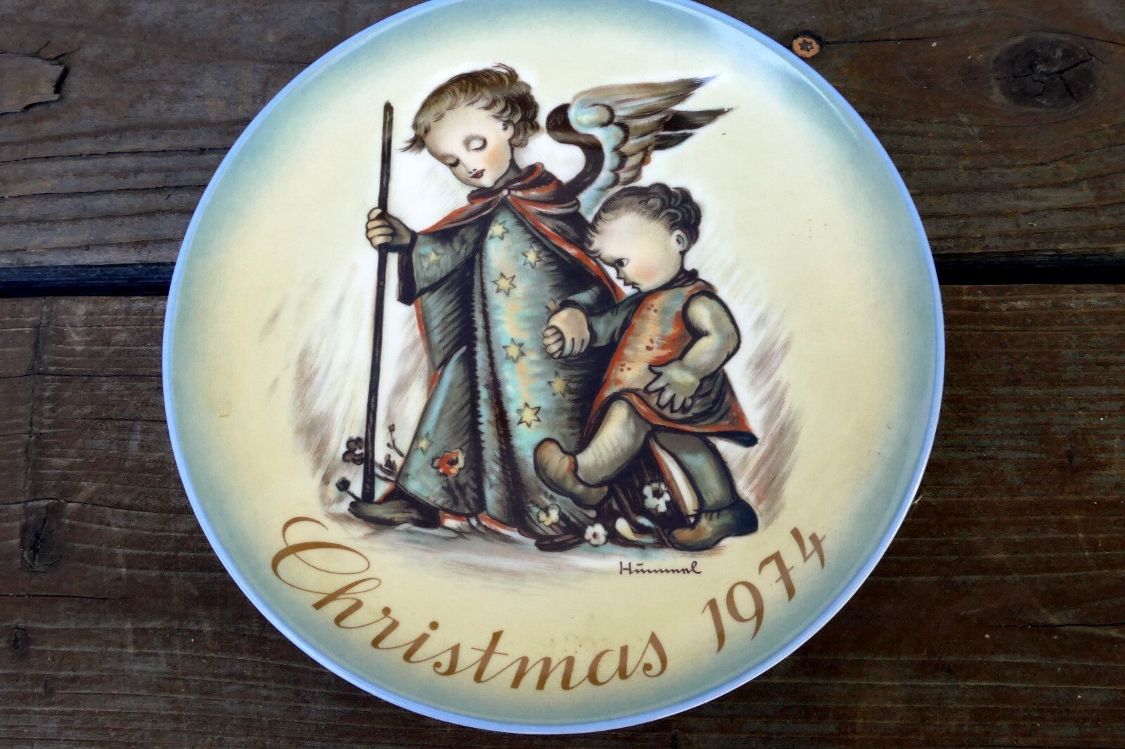 Sister Berta Hummel The Guardian Angel Plate 1974 Christmas