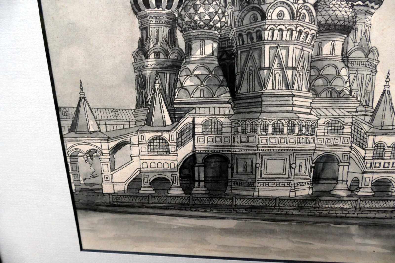 1996 St. Basil's Cathedral Ink Signed Numbered Moscow Russia Art Muchina M. B.