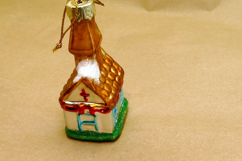 Thomas Pacconi Glass Ginger bread House Christmas Ornament 3"