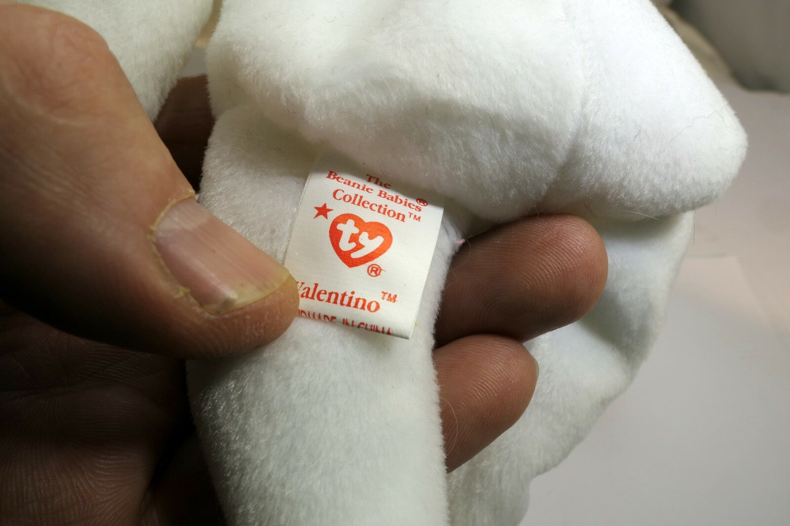 Ty Beanie Babies Valentino Teddy Bear 1993-1994 errors Brown Nose style 4058