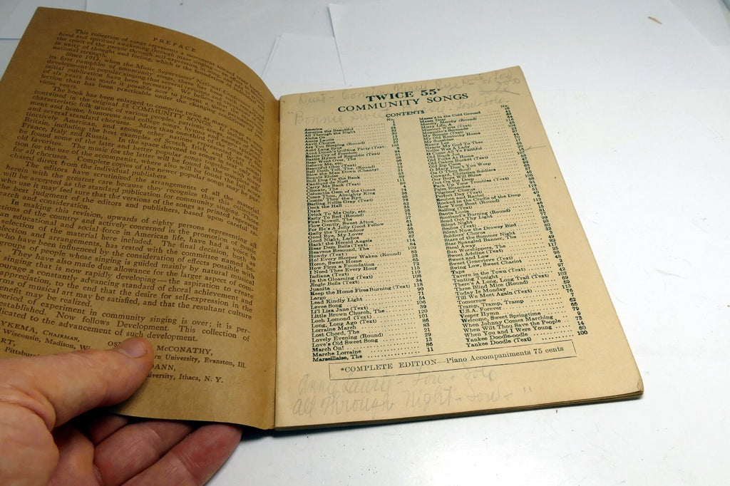 Antique "I Hear America Singing" Twice 55 Community Songs 1919 Music sheet book