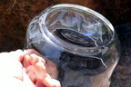 Glass Bowl Crystal Clear  Lilies Etched Frosted 6.5" Flowal Design Depression