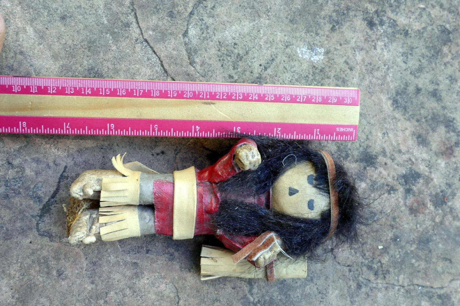 Vintage Native American Doll 6.5" tall missing wooden base