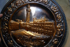 Piazza del campo 3d copper 12" plate hanging wall art decor italy tuscany siena