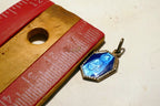 Virgin Mary Christ Pendant Charm Saint J.B. M. Vianney cure d'Ars Blue Enemeled