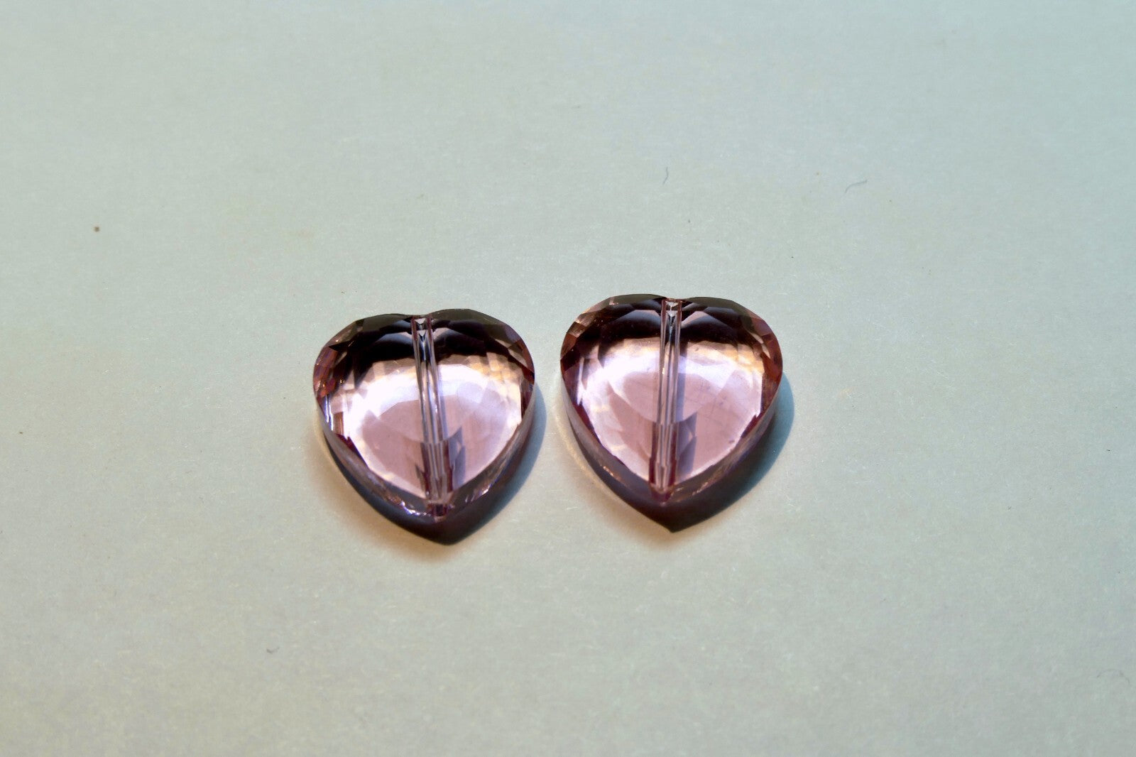 1.5X1.5xcm Heart Shaped Plastic / Glass pendant pack of two