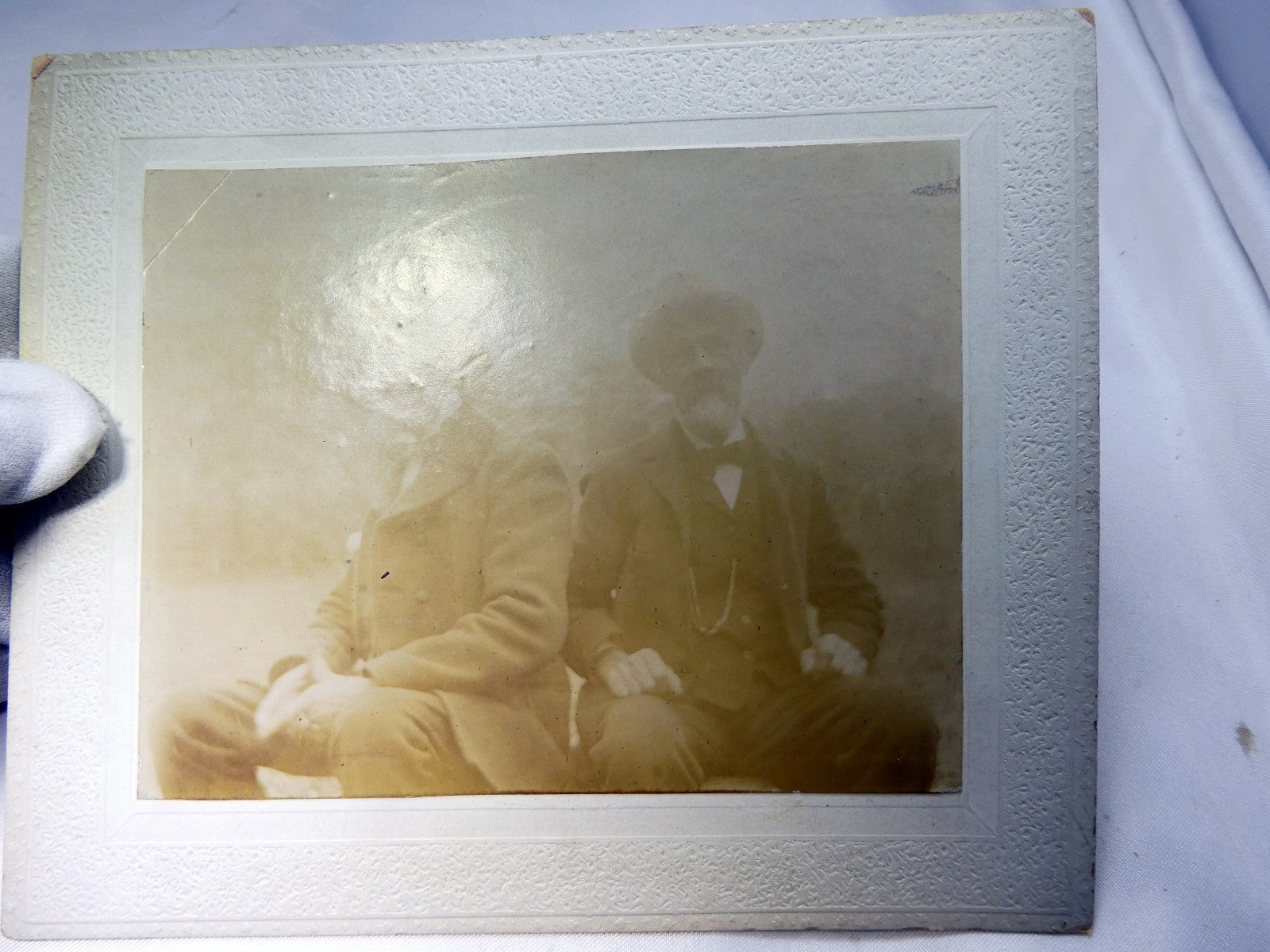 vintage picture two gentlemen black and white 1900's