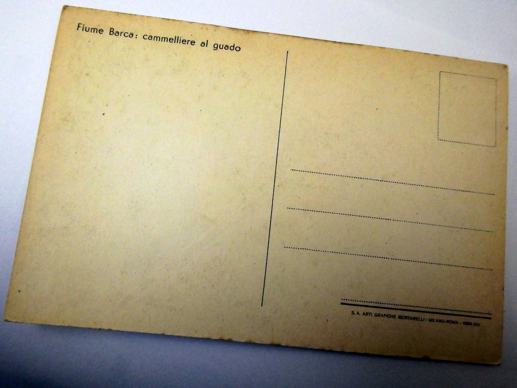 Post Card Cartolina Postale Fiume Barca cammelliere Guado  unused Unposted 1936