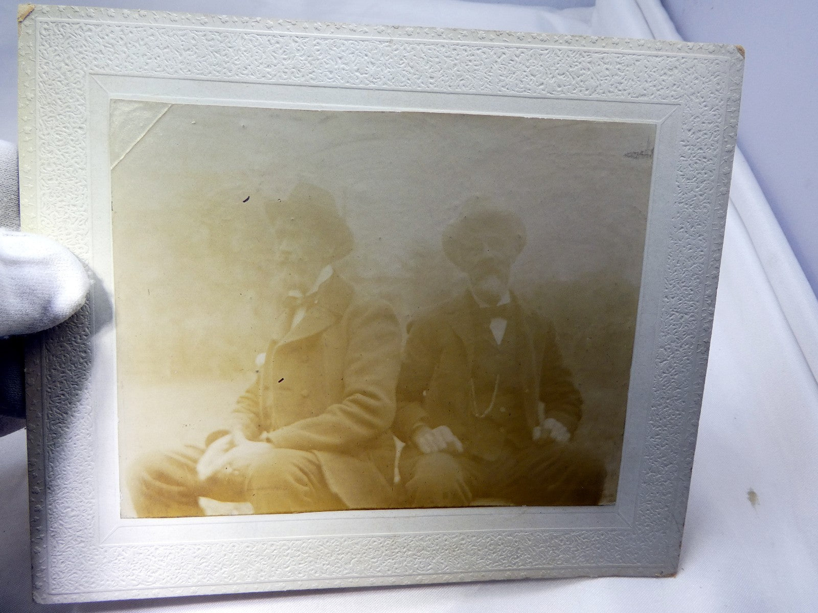 vintage picture two gentlemen black and white 1900's