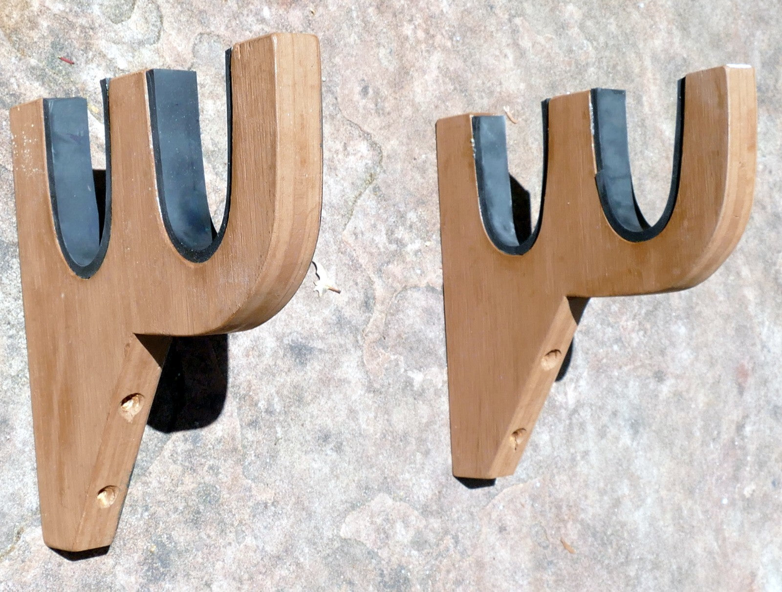 2 Rifle Gun Rack Wall Mount Wooden Shotgun Holder Gun Display Hanger Hand made