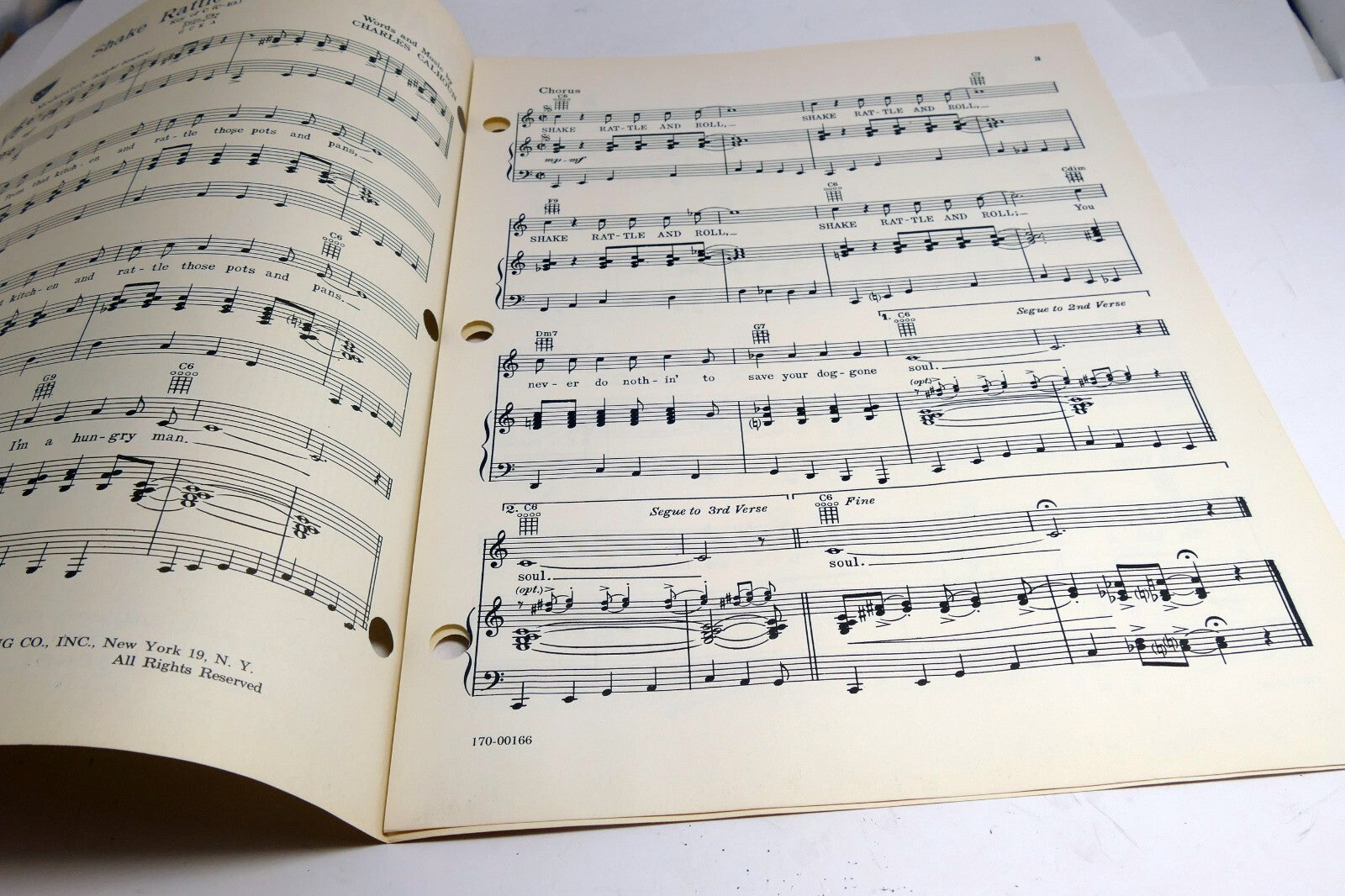 Shake Rattle and Roll Charles Calhoun  1954 Sheet Music Stone