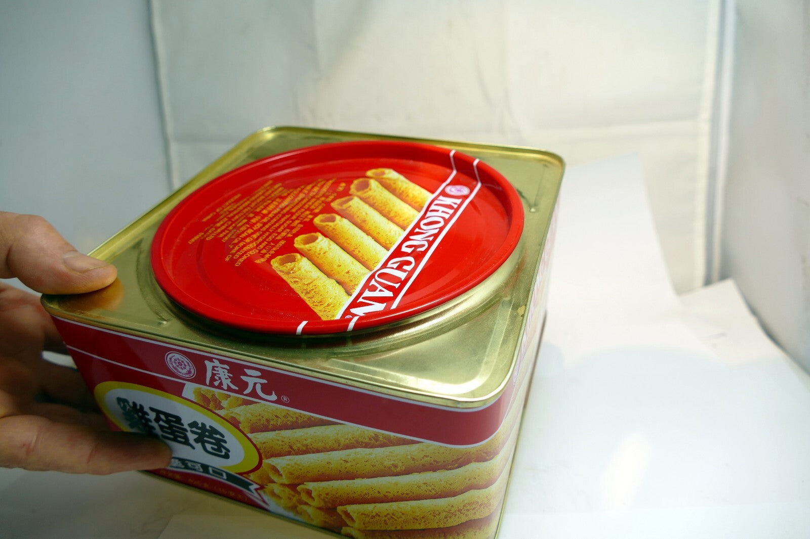 Khong Guan Tin Biscuit Assortment cookie Round Lid Square Large 7X7"