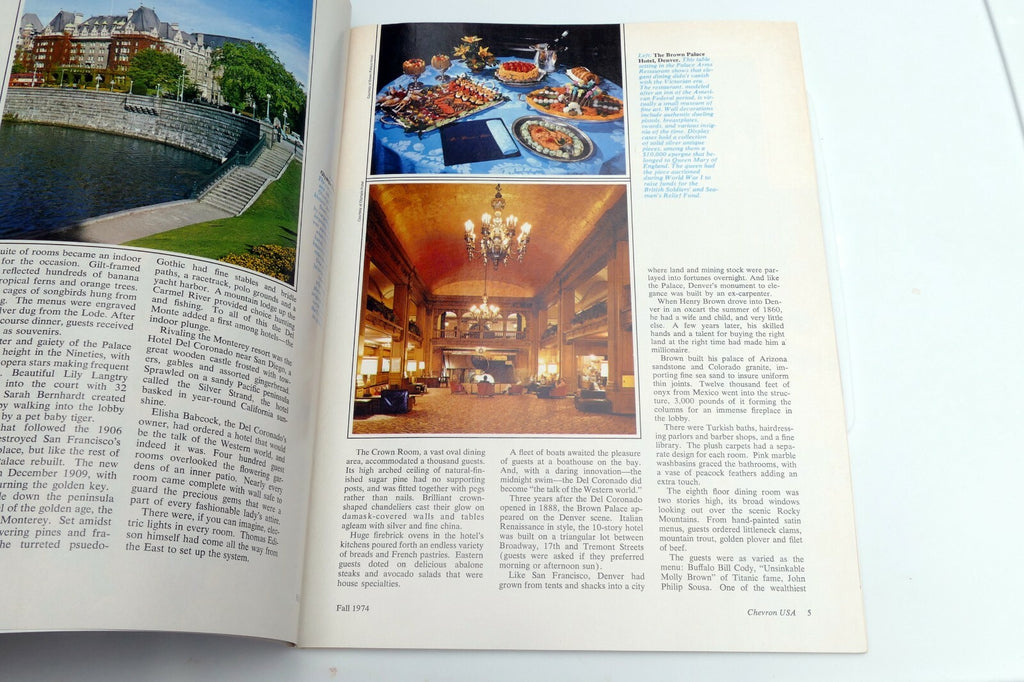 Fall 1974 Chevron USA Travel Club Magazine Elegant Hotels Autumn Harvest Cruise