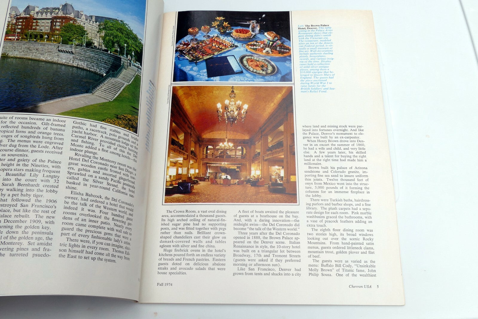 Fall 1974 Chevron USA Travel Club Magazine Elegant Hotels Autumn Harvest Cruise