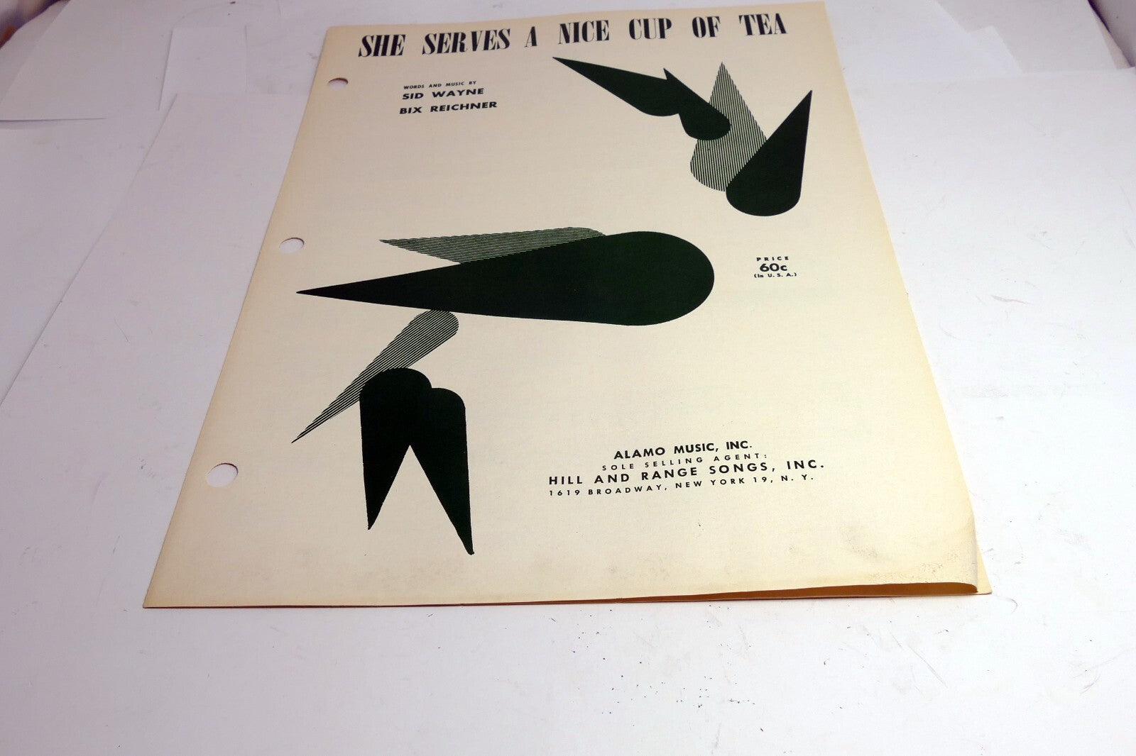 She Serves a Nice Cup of Tea Sid Wayne Bix Reickner  1958 Sheet Music